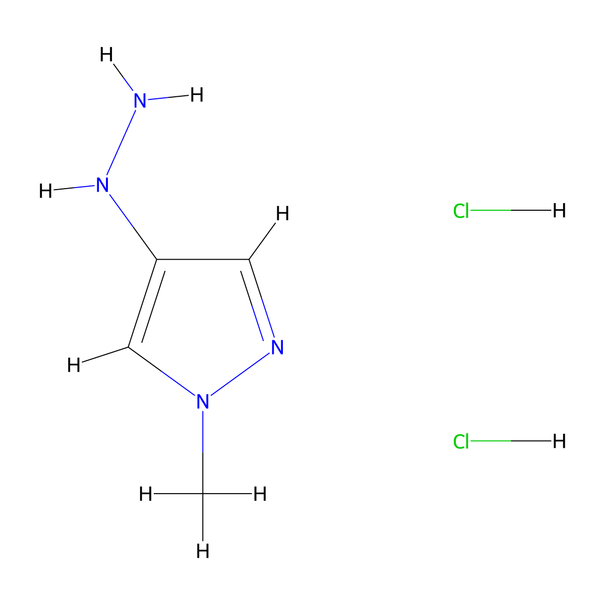 4-Hydrazinyl-1-methyl-1H-pyrazole dihydrochloride molecular structure, CAS 1803599-63-4