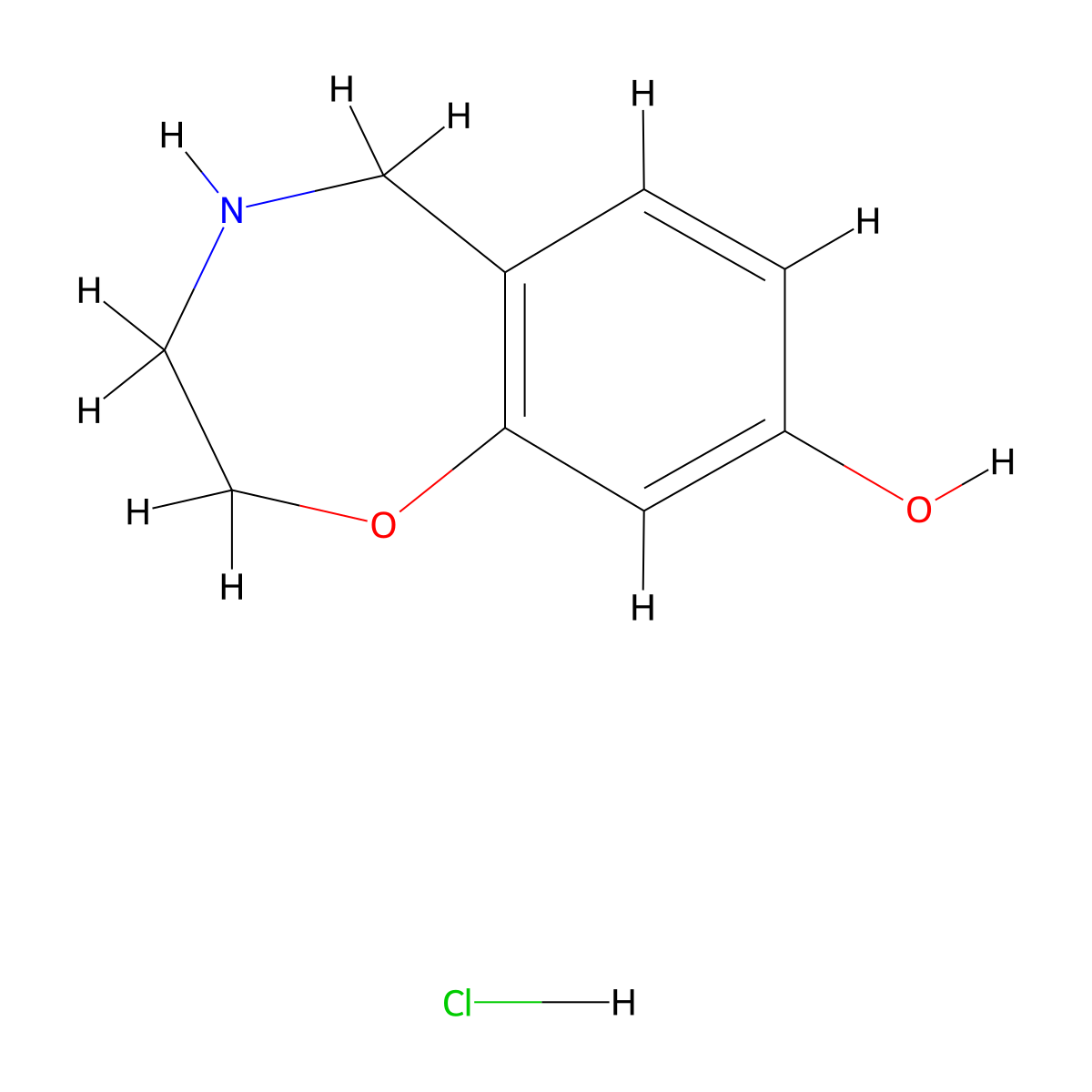 2,3,4,5-Tetrahydro-1,4-benzoxazepin-8-ol hydrochloride molecular structure, CAS 1803599-64-5