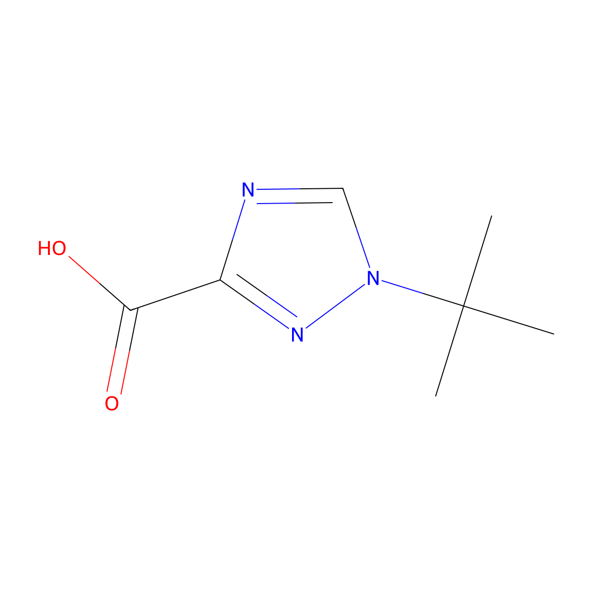 1-tert-butyl-1H-1,2,4-triazole-3-carboxylic acid molecular structure, CAS 1803599-66-7