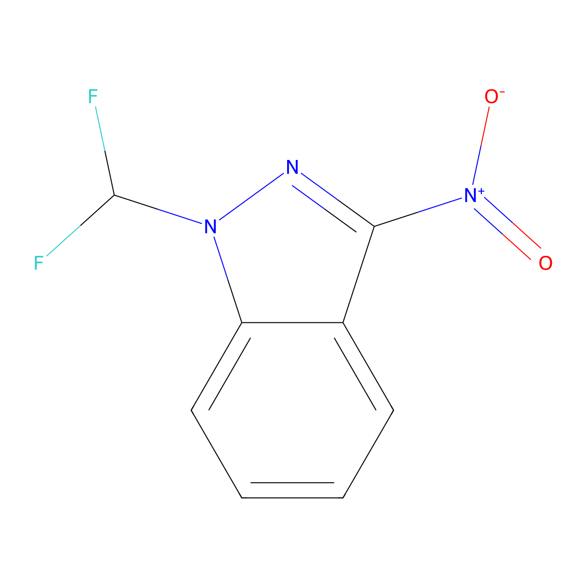 1-(difluoromethyl)-3-nitro-1H-indazole molecular structure, CAS 1803599-67-8