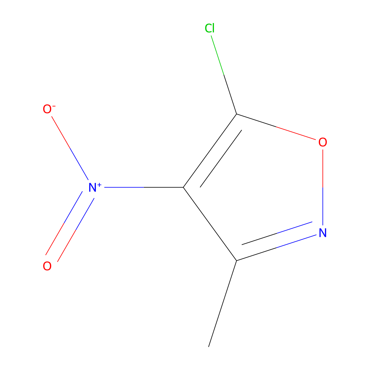 5-Chloro-3-methyl-4-nitro-1,2-oxazole molecular structure, CAS 1803599-70-3