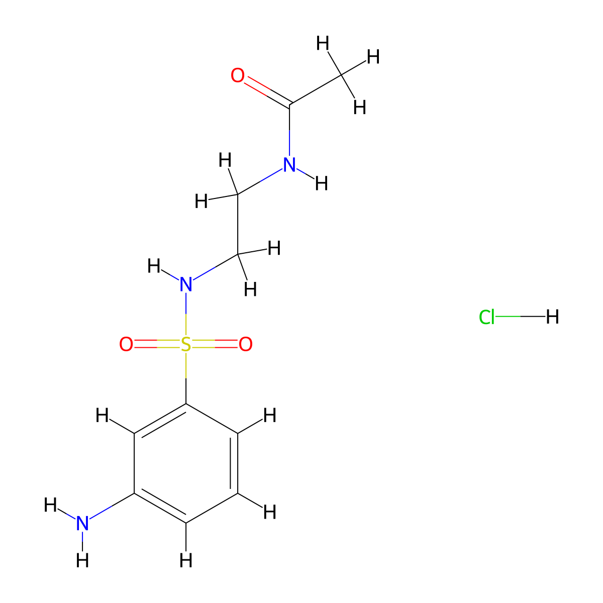 N-[2-(3-aminobenzenesulfonamido)ethyl]acetamide hydrochloride molecular structure, CAS 1803599-72-5