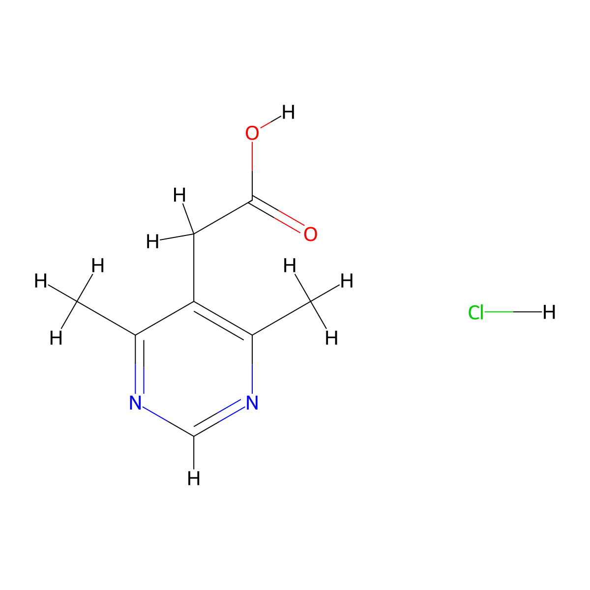 2-(4,6-Dimethylpyrimidin-5-yl)acetic acid hydrochloride molecular structure, CAS 1803599-74-7