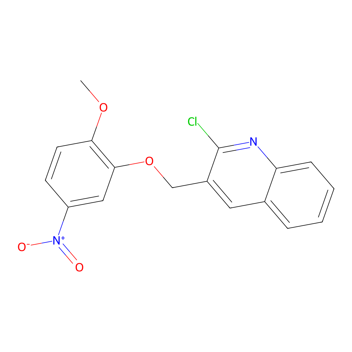 2-Chloro-3-(2-methoxy-5-nitrophenoxymethyl)quinoline molecular structure, CAS 1803599-75-8