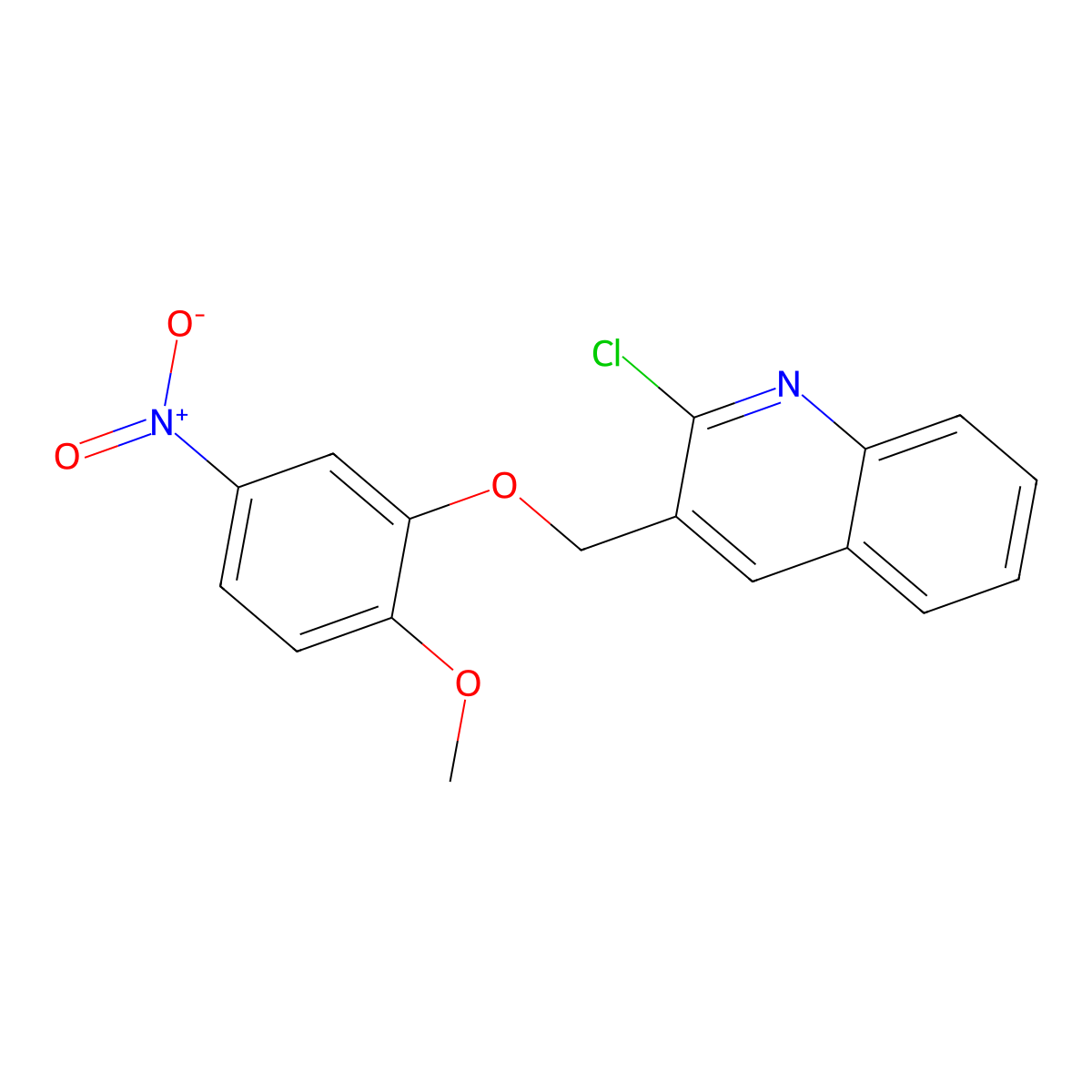 2-Chloro-3-(2-methoxy-5-nitrophenoxymethyl)quinoline molecular structure, CAS 1803599-75-8