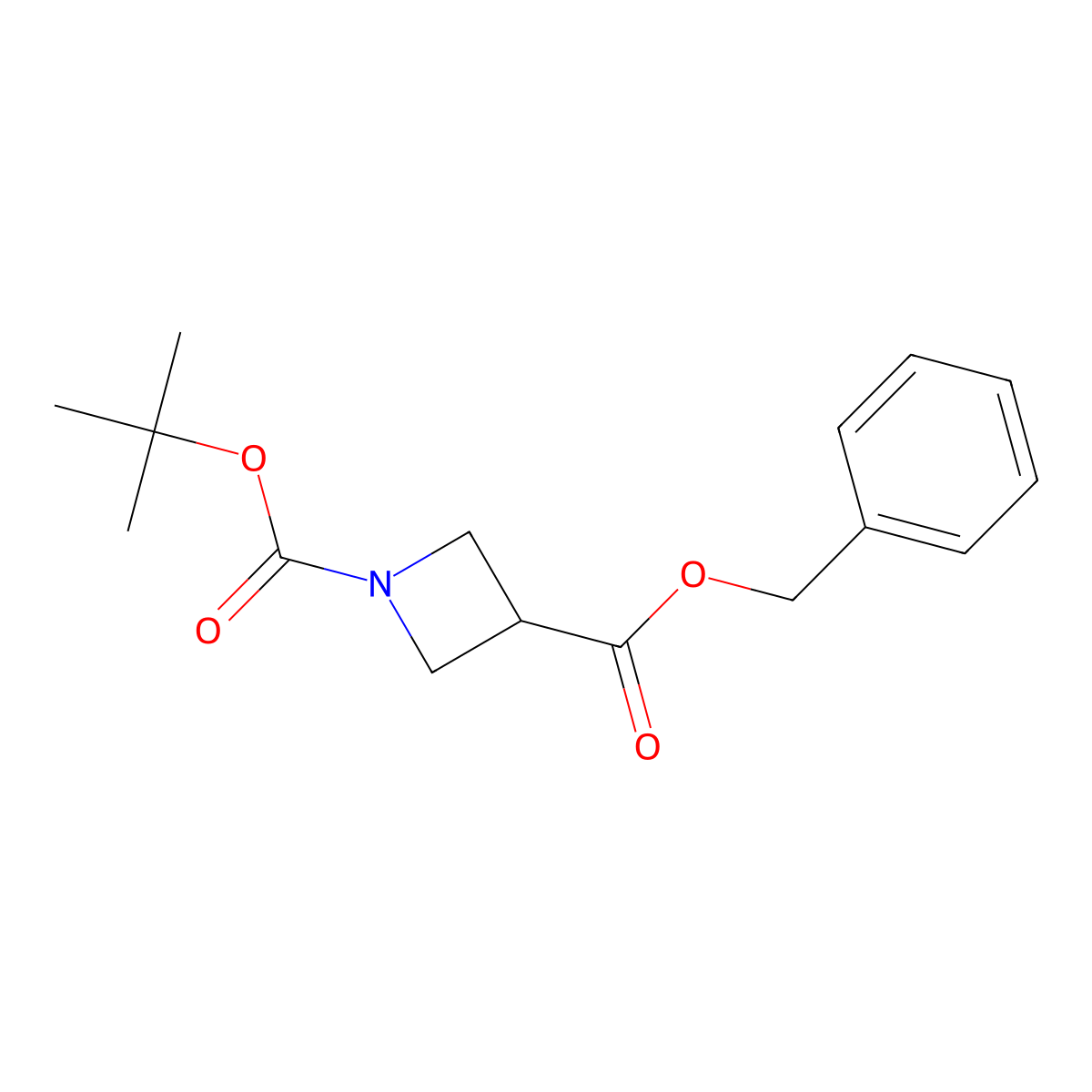 3-Benzyl 1-tert-butyl azetidine-1,3-dicarboxylate molecular structure, CAS 1803599-76-9