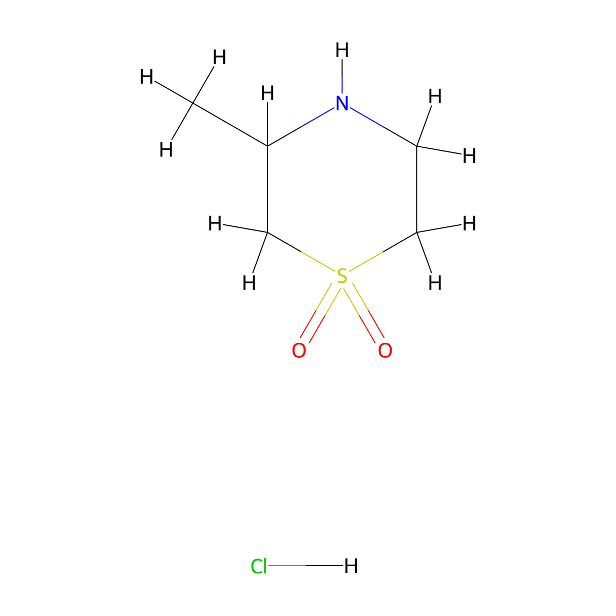 3-Methyl-1lambda6-thiomorpholine-1,1-dione hydrochloride molecular structure, CAS 1803599-79-2