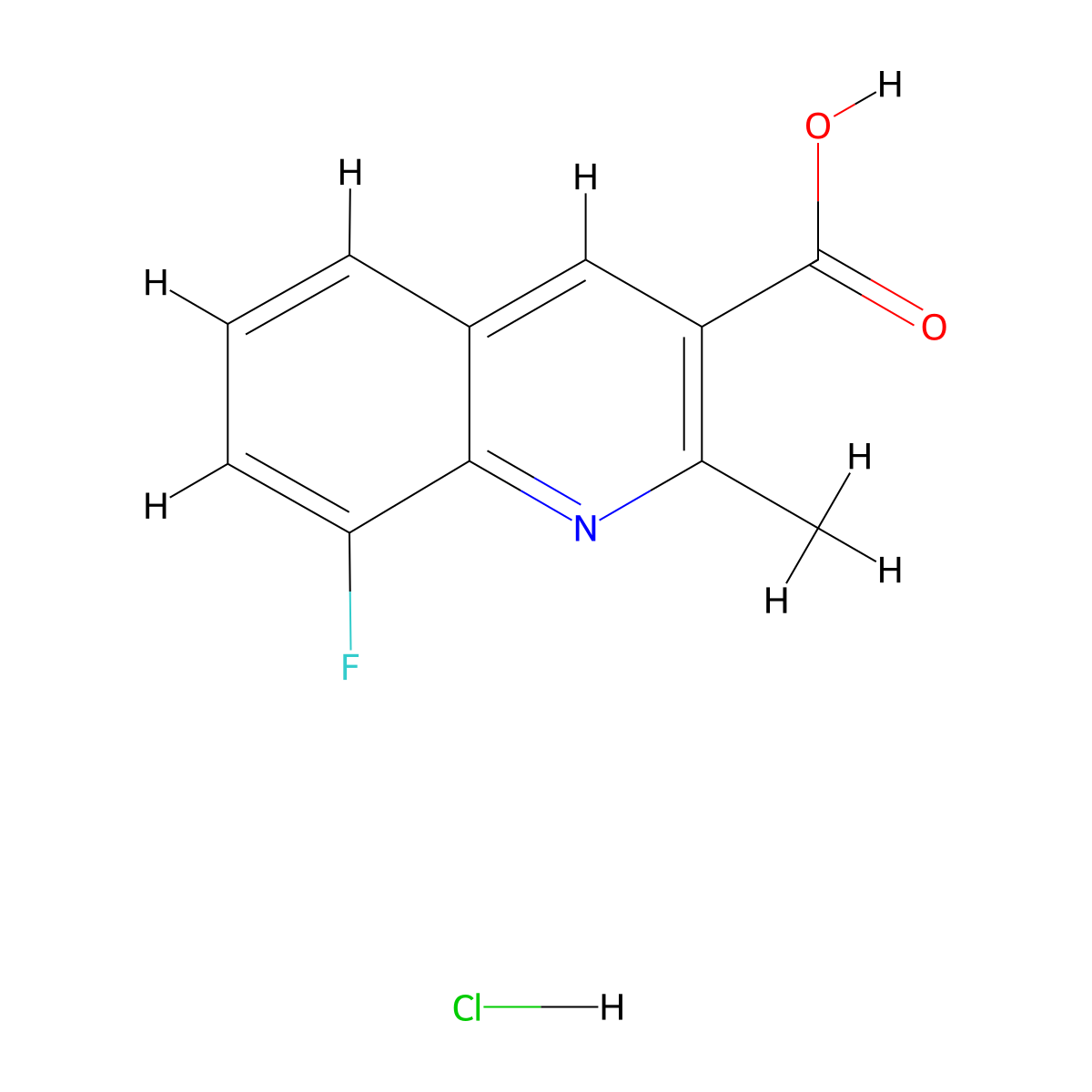 8-Fluoro-2-methylquinoline-3-carboxylic acid hydrochloride molecular structure, CAS 1803599-81-6