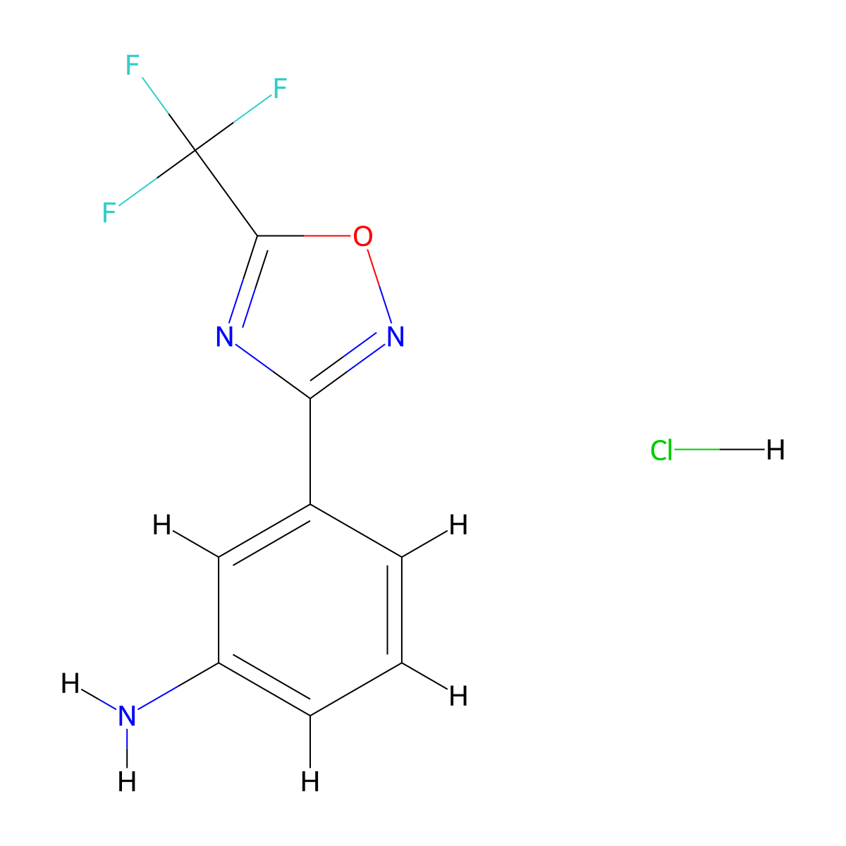 3-[5-(Trifluoromethyl)-1,2,4-oxadiazol-3-yl]aniline hydrochloride molecular structure, CAS 1803599-82-7