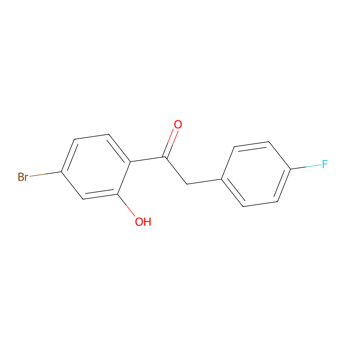 1-(4-Bromo-2-hydroxyphenyl)-2-(4-fluorophenyl)ethan-1-one molecular structure, CAS 1803599-84-9