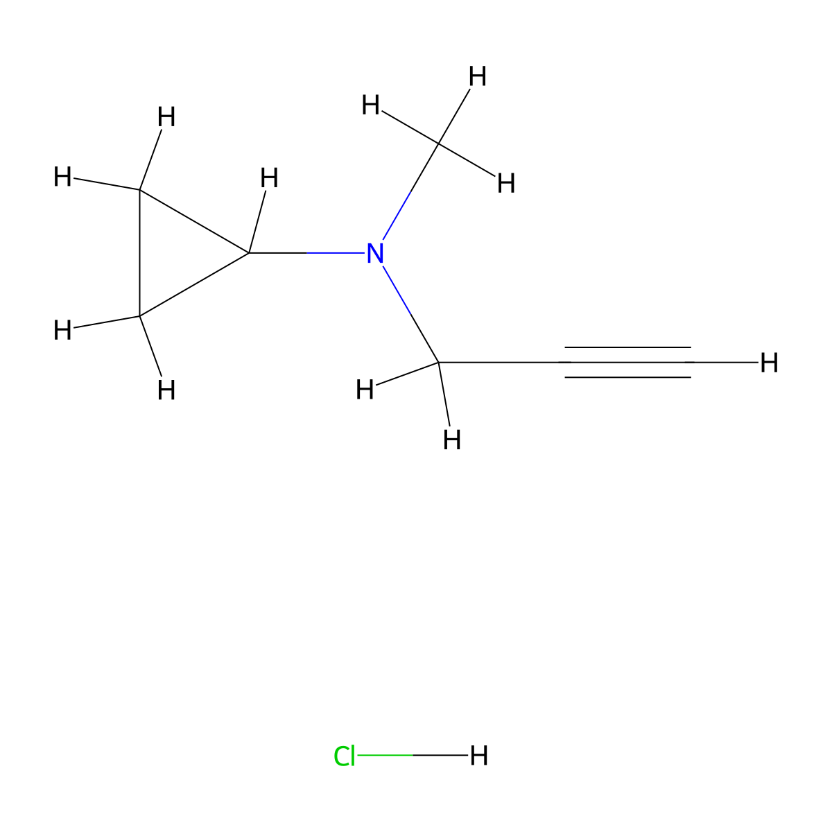 N-methyl-N-(prop-2-yn-1-yl)cyclopropanamine hydrochloride molecular structure, CAS 1803599-88-3