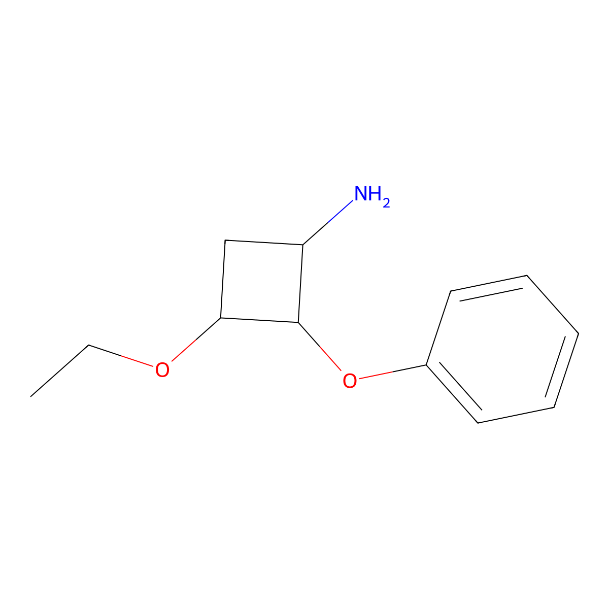 3-Ethoxy-2-phenoxycyclobutan-1-amine molecular structure, CAS 1803599-89-4