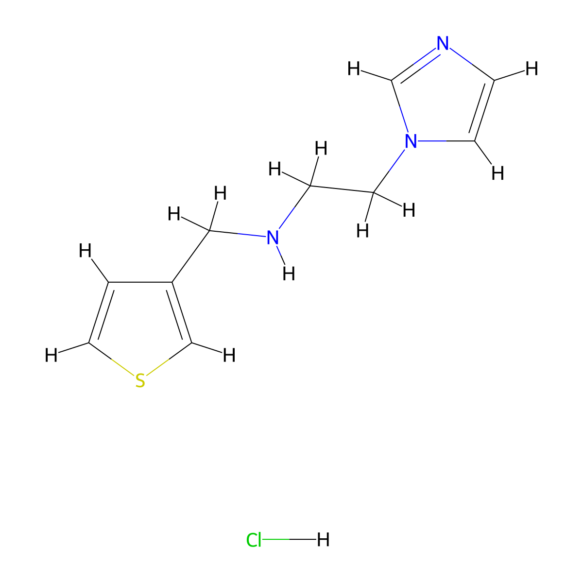 [2-(1H-imidazol-1-yl)ethyl](thiophen-3-ylmethyl)amine hydrochloride molecular structure, CAS 1803599-96-3