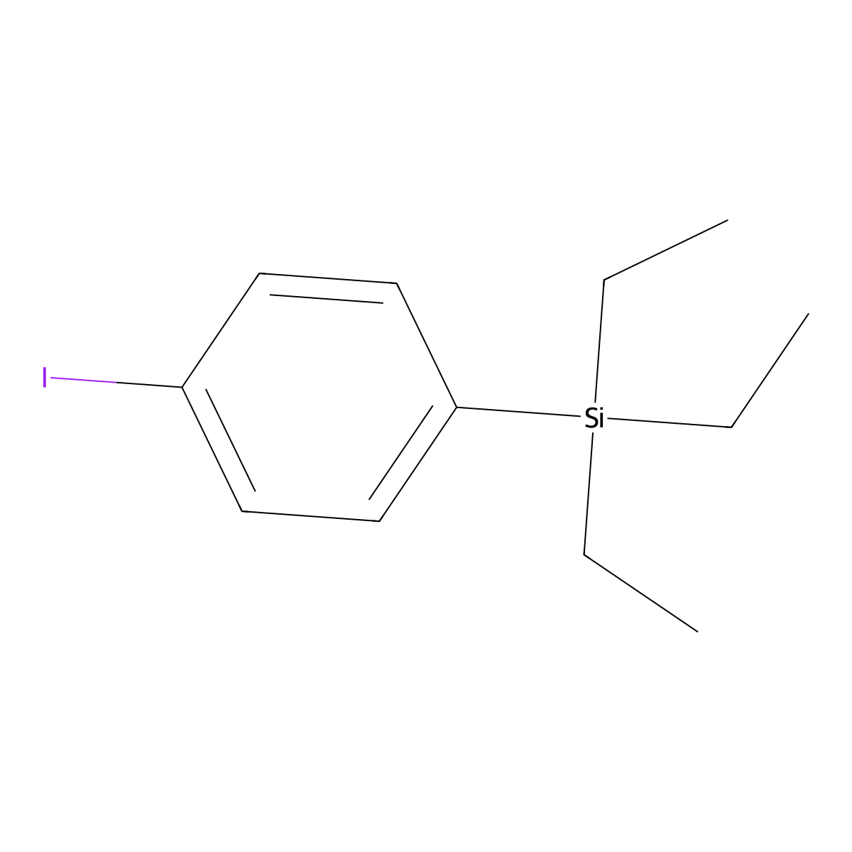 Triethyl(4-iodophenyl)silane molecular structure, CAS 18036-84-5