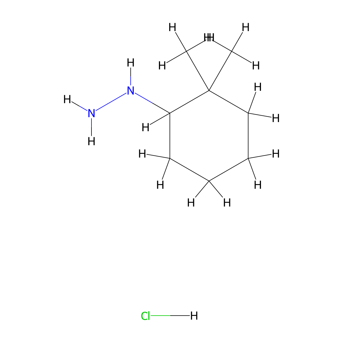 (2,2-Dimethylcyclohexyl)hydrazine hydrochloride molecular structure, CAS 1803600-00-1
