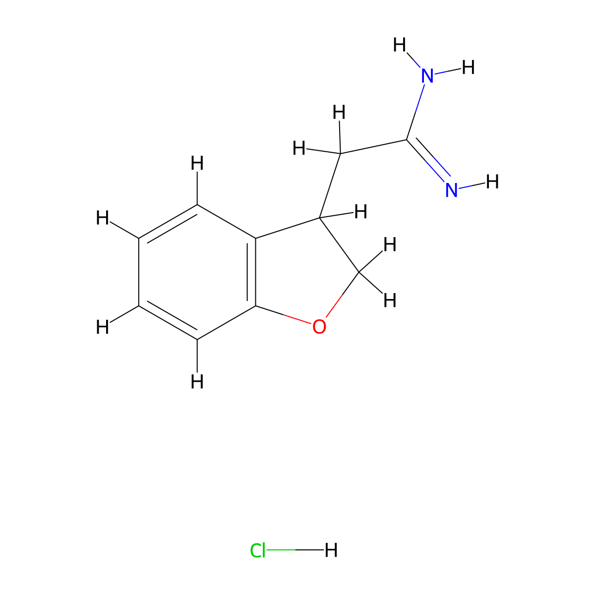 2-(2,3-Dihydro-1-benzofuran-3-yl)ethanimidamide hydrochloride molecular structure, CAS 1803600-01-2