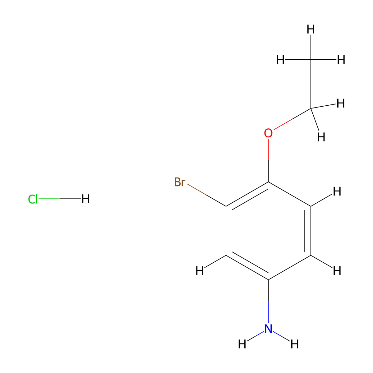 3-Bromo-4-ethoxyaniline hydrochloride molecular structure, CAS 1803600-02-3