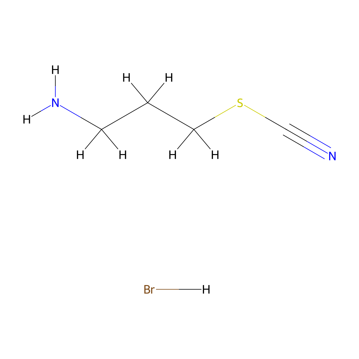 ((3-Aminopropyl)sulfanyl)carbonitrile hydrobromide molecular structure, CAS 1803600-03-4