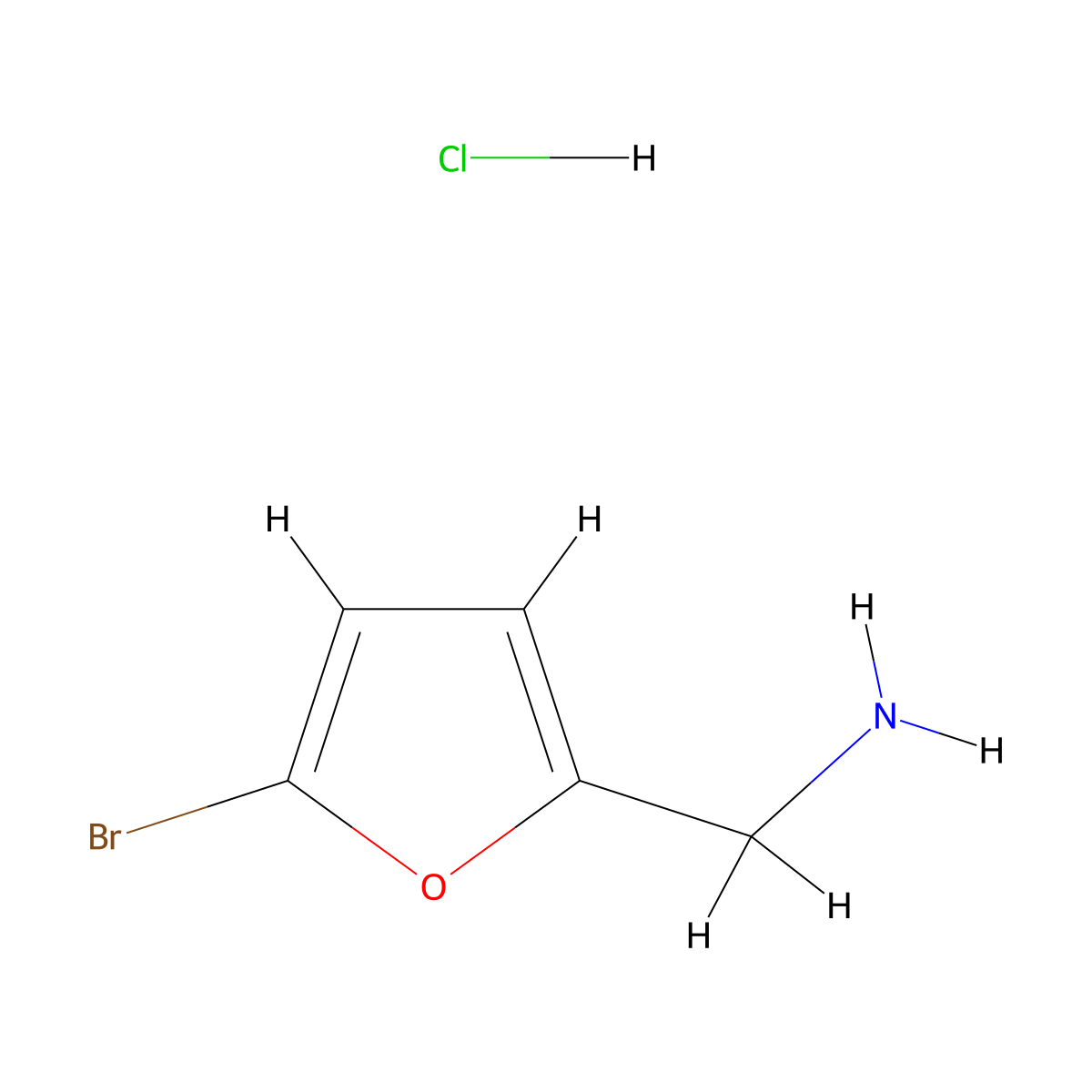 (5-Bromofuran-2-yl)methanamine hydrochloride molecular structure, CAS 1803600-05-6