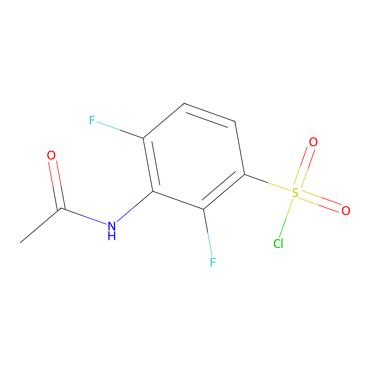 3-Acetamido-2,4-difluorobenzene-1-sulfonyl chloride molecular structure, CAS 1803600-07-8