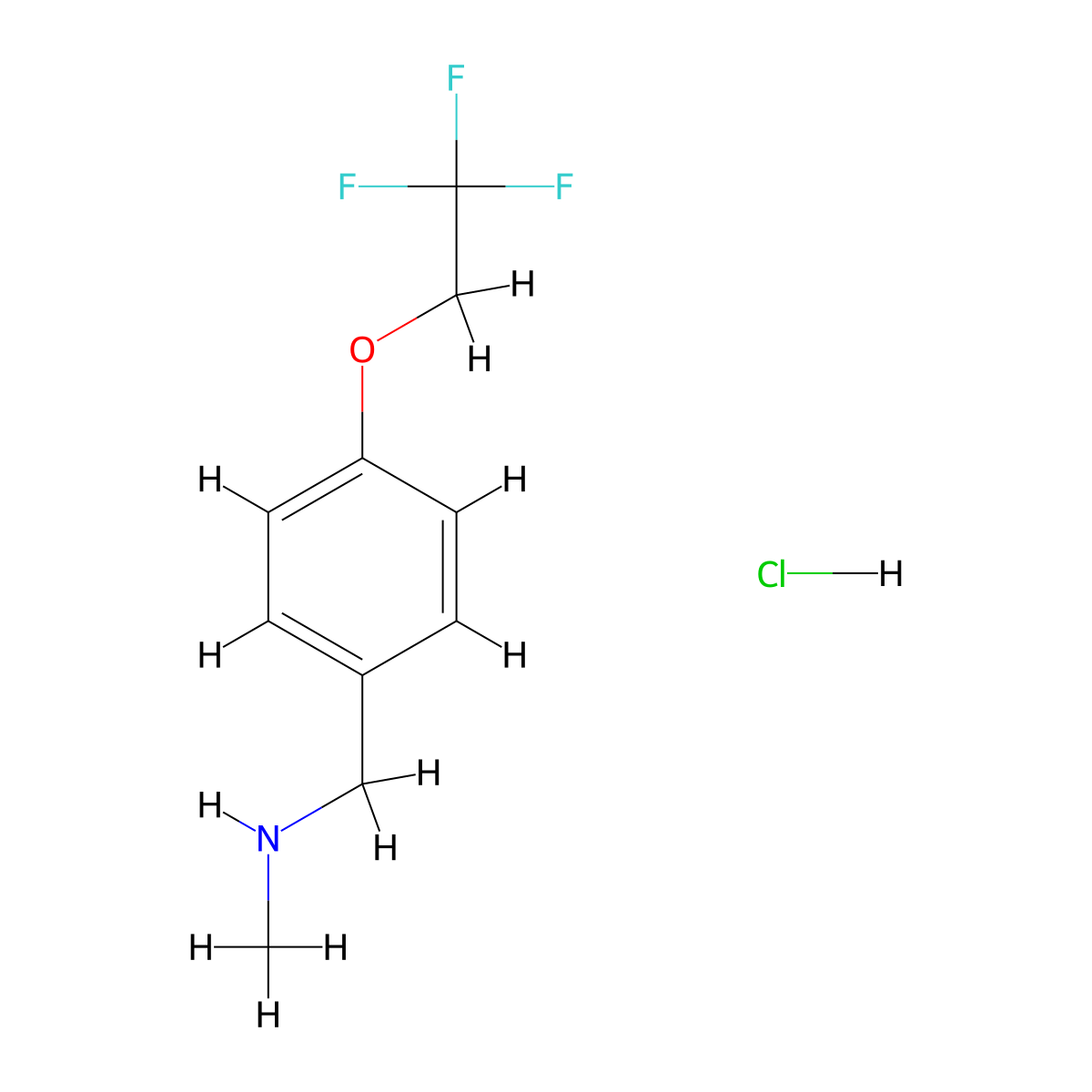 Methyl({[4-(2,2,2-trifluoroethoxy)phenyl]methyl})amine hydrochloride molecular structure, CAS 1803600-19-2