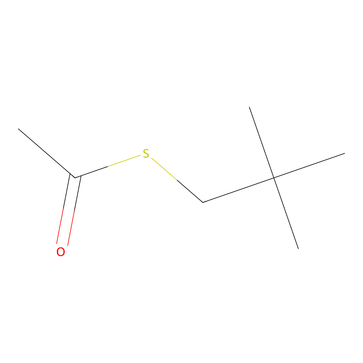 1-[(2,2-Dimethylpropyl)sulfanyl]ethan-1-one molecular structure, CAS 1803600-23-8