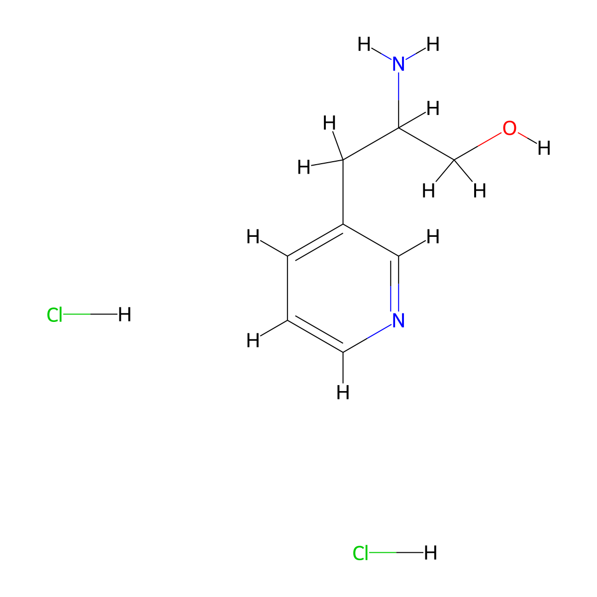 2-Amino-3-(pyridin-3-yl)propan-1-ol dihydrochloride molecular structure, CAS 1803600-24-9
