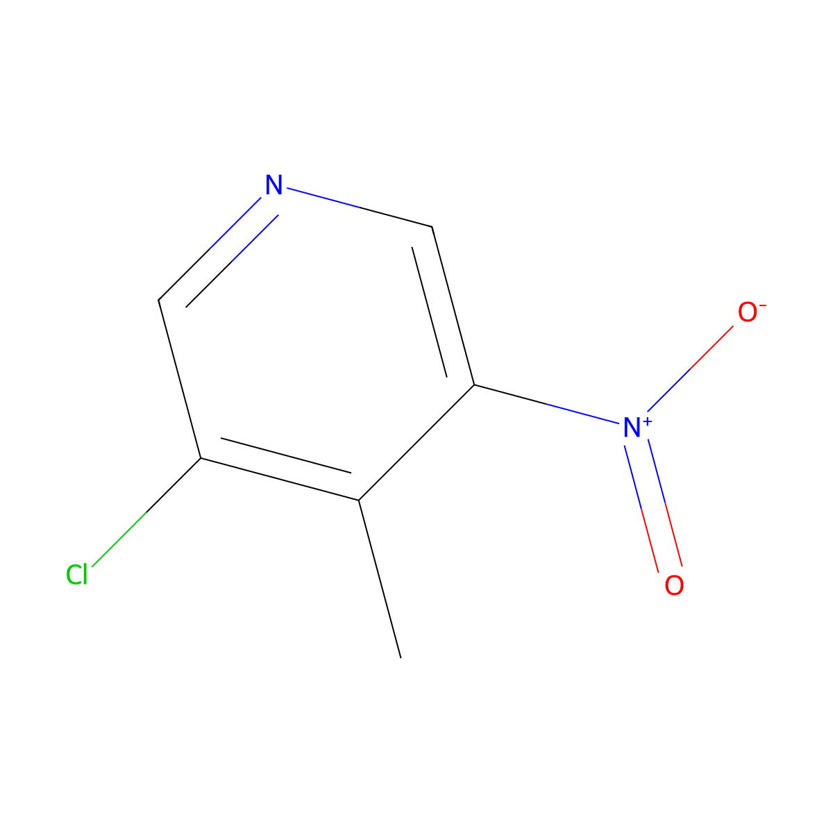 3-Chloro-4-methyl-5-nitropyridine molecular structure, CAS 1803600-33-0