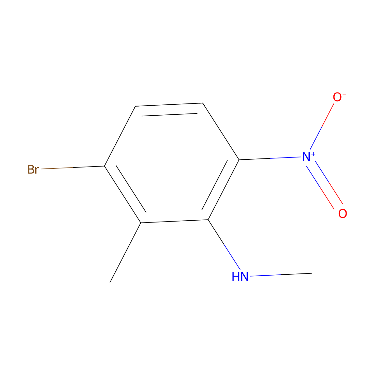 3-bromo-N,2-dimethyl-6-nitroaniline molecular structure, CAS 1803600-39-6