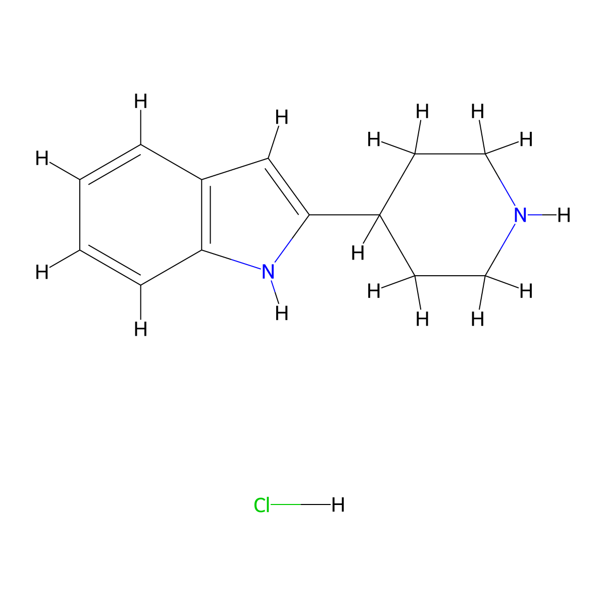 2-(piperidin-4-yl)-1H-indole hydrochloride molecular structure, CAS 1803600-40-9