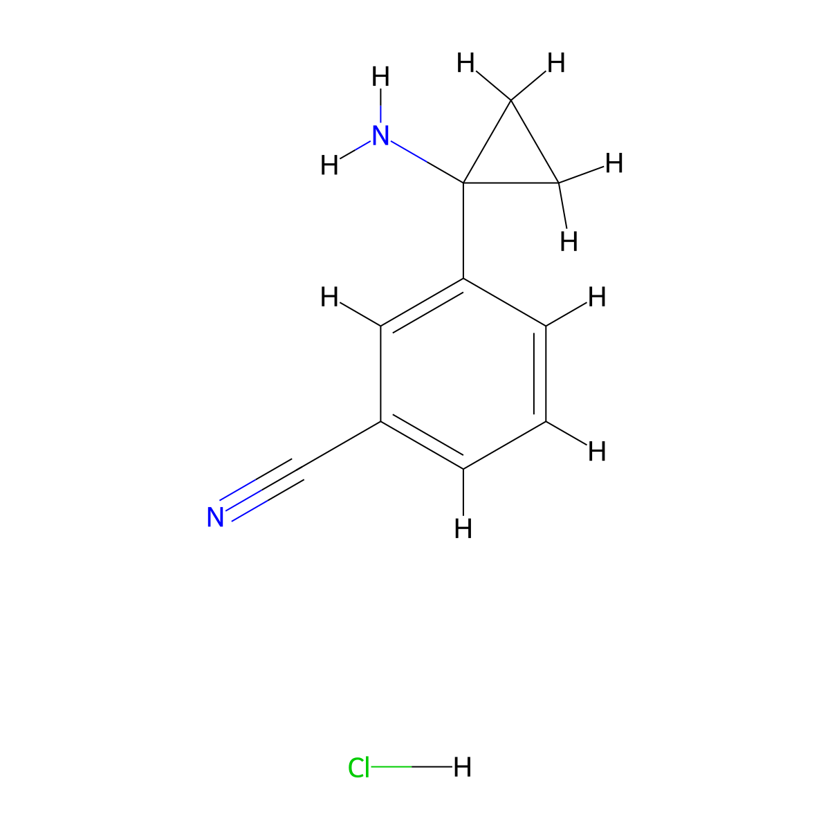 3-(1-Aminocyclopropyl)benzonitrile hydrochloride molecular structure, CAS 1803600-44-3