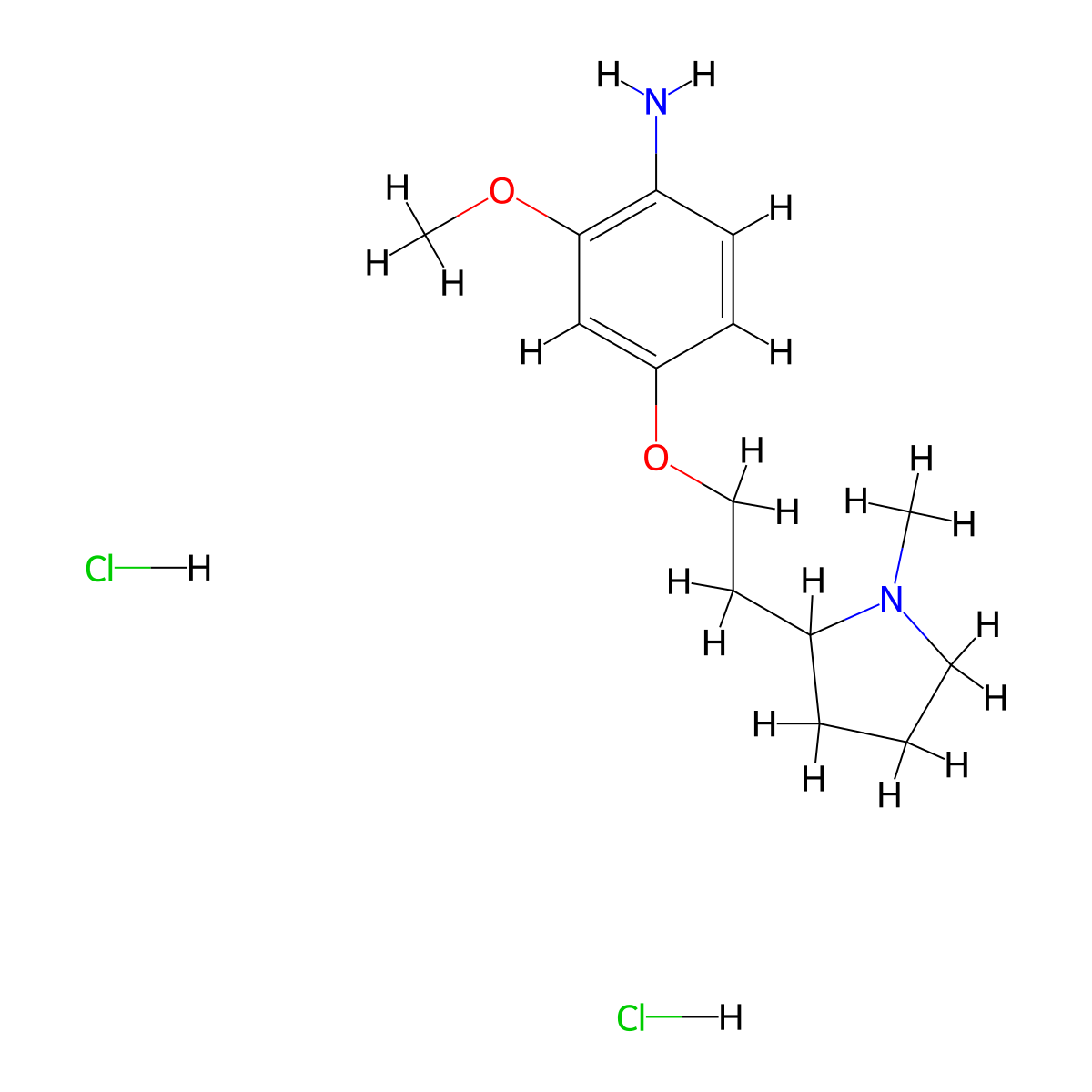 2-Methoxy-4-[2-(1-methylpyrrolidin-2-yl)ethoxy]aniline dihydrochloride molecular structure, CAS 1803600-45-4