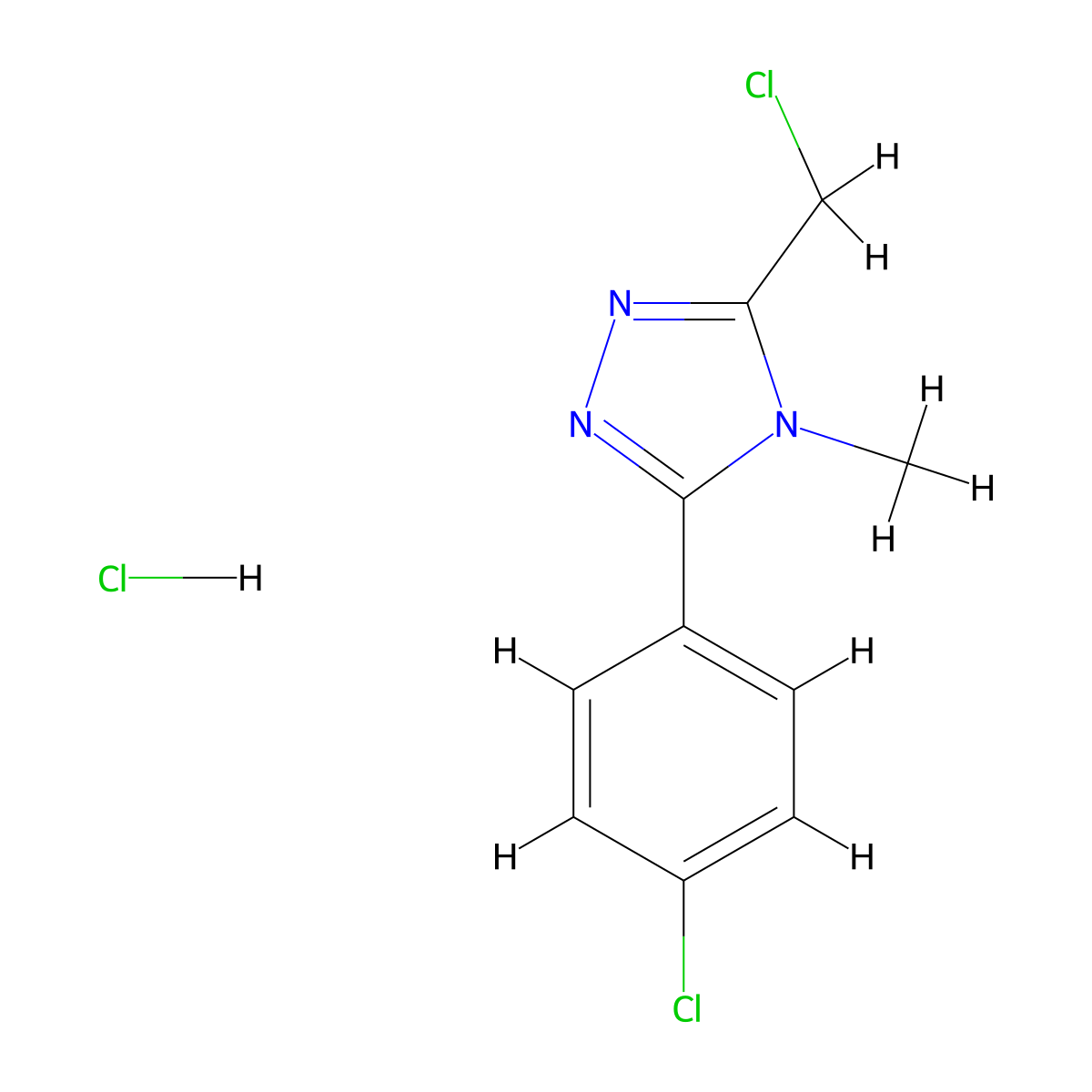 3-(chloromethyl)-5-(4-chlorophenyl)-4-methyl-4H-1,2,4-triazole hydrochloride molecular structure, CAS 1803600-48-7