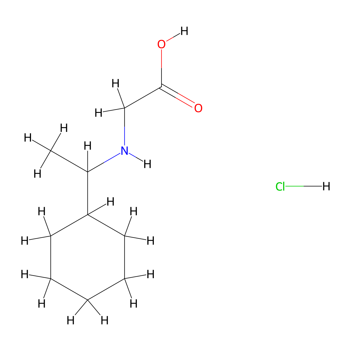 2-[(1-Cyclohexylethyl)amino]acetic acid hydrochloride molecular structure, CAS 1803600-49-8