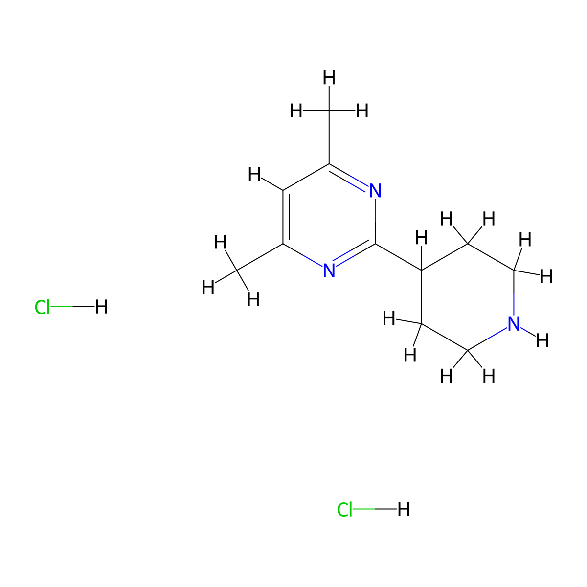 4,6-Dimethyl-2-(piperidin-4-yl)pyrimidine dihydrochloride molecular structure, CAS 1803600-56-7