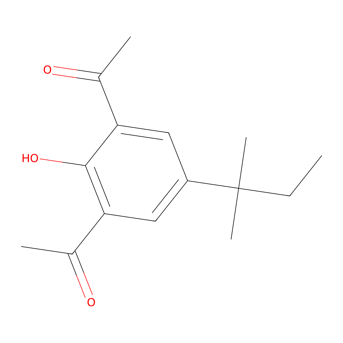 1-[3-Acetyl-2-hydroxy-5-(2-methylbutan-2-yl)phenyl]ethan-1-one molecular structure, CAS 1803600-59-0