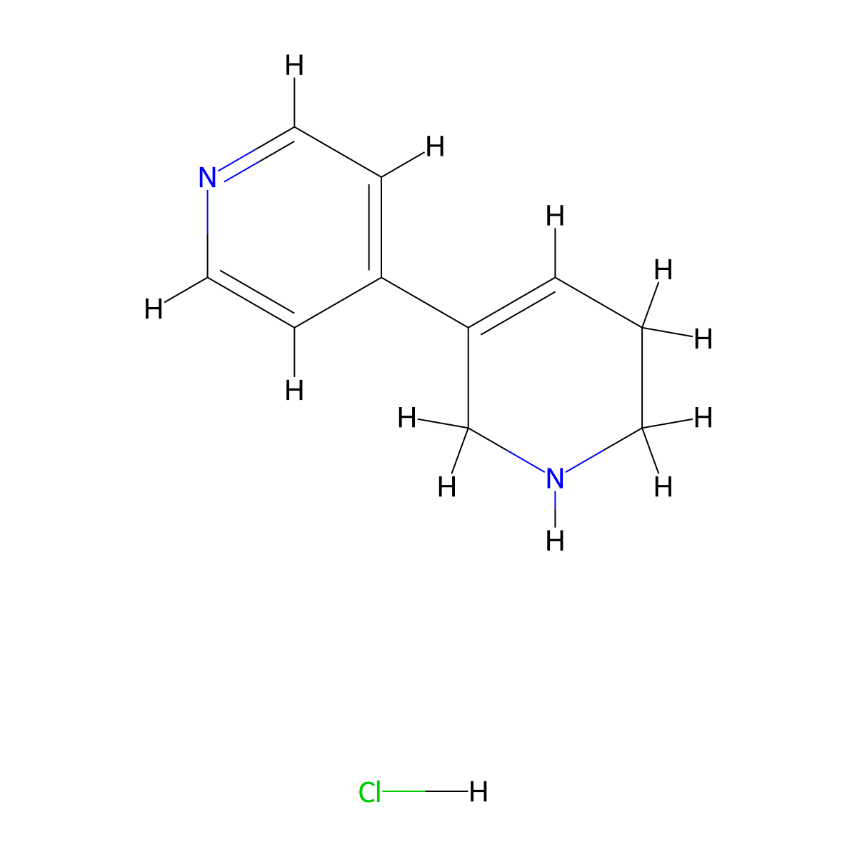 4-(1,2,5,6-Tetrahydropyridin-3-yl)pyridine hydrochloride molecular structure, CAS 1803600-61-4