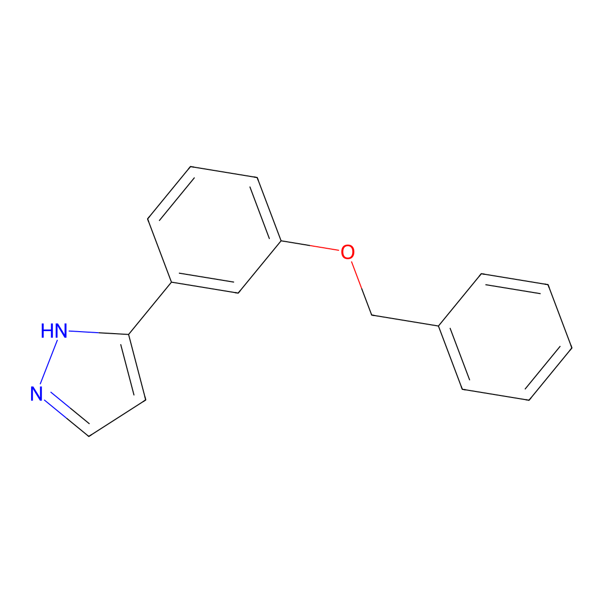 3-[3-(benzyloxy)phenyl]-1H-pyrazole molecular structure, CAS 1803600-65-8