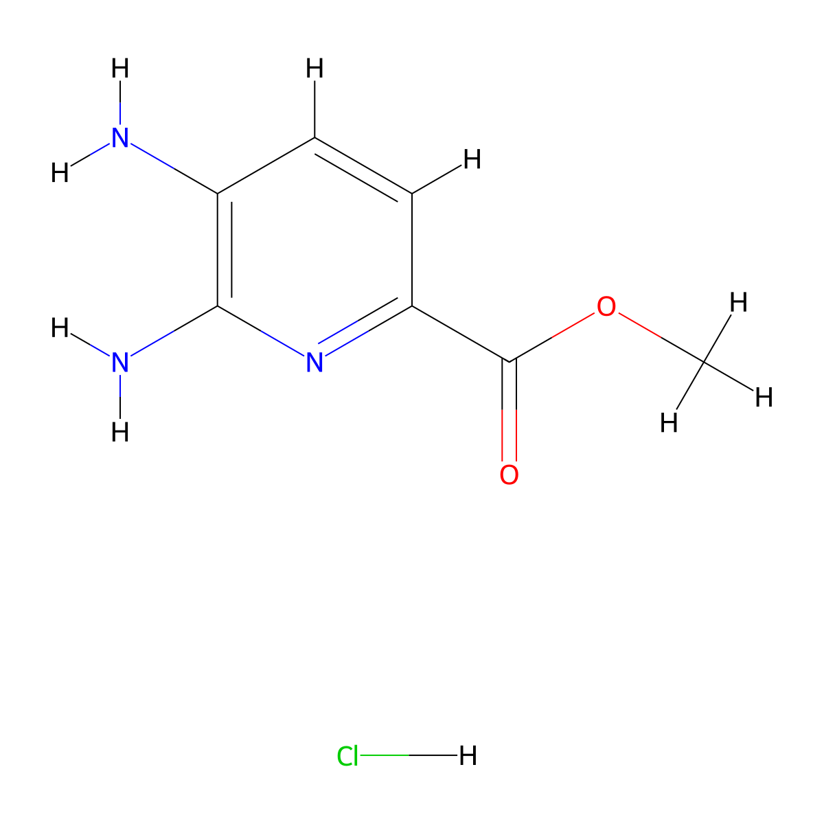 Methyl 5,6-diaminopyridine-2-carboxylate hydrochloride molecular structure, CAS 1803600-70-5