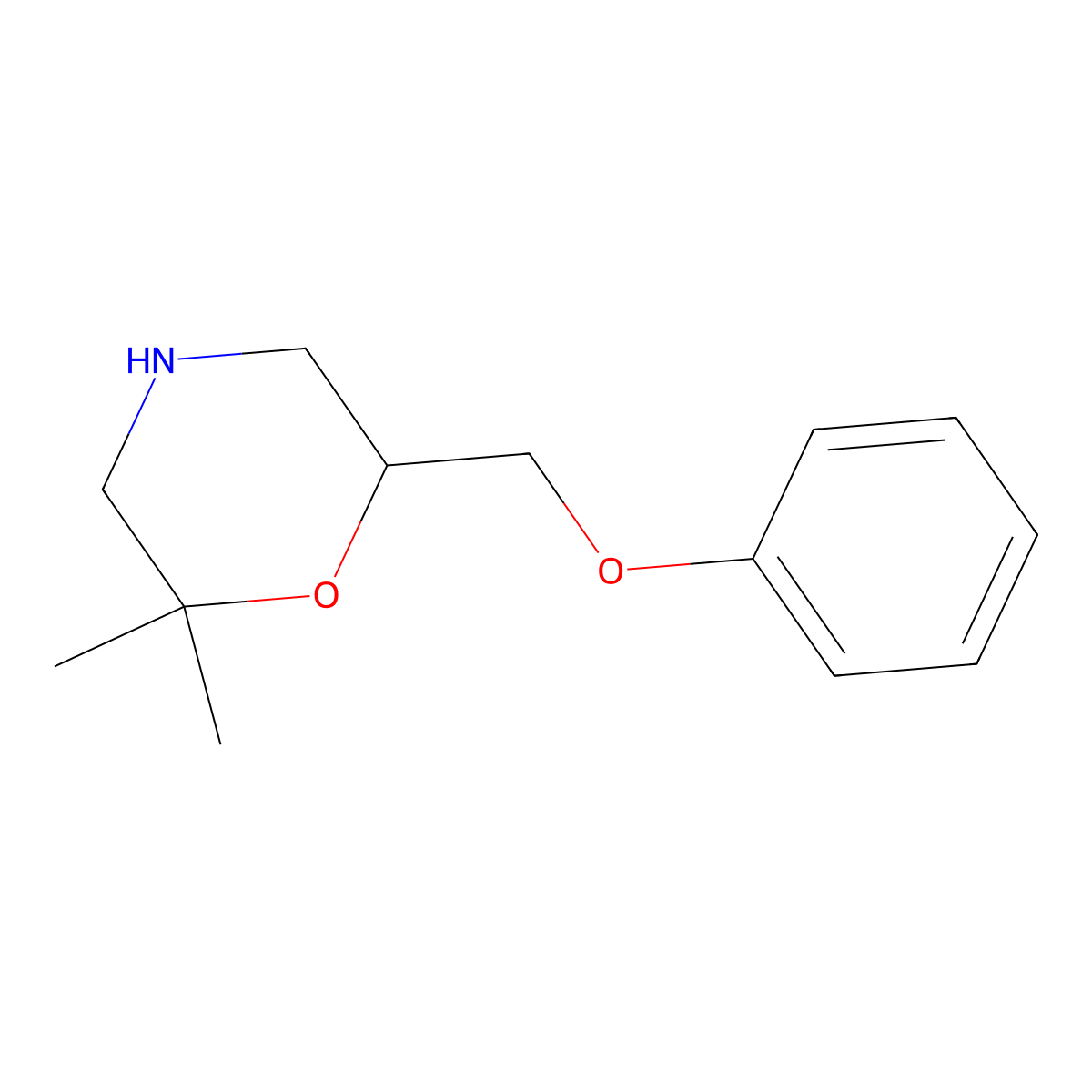2,2-Dimethyl-6-(phenoxymethyl)morpholine molecular structure, CAS 1803600-72-7
