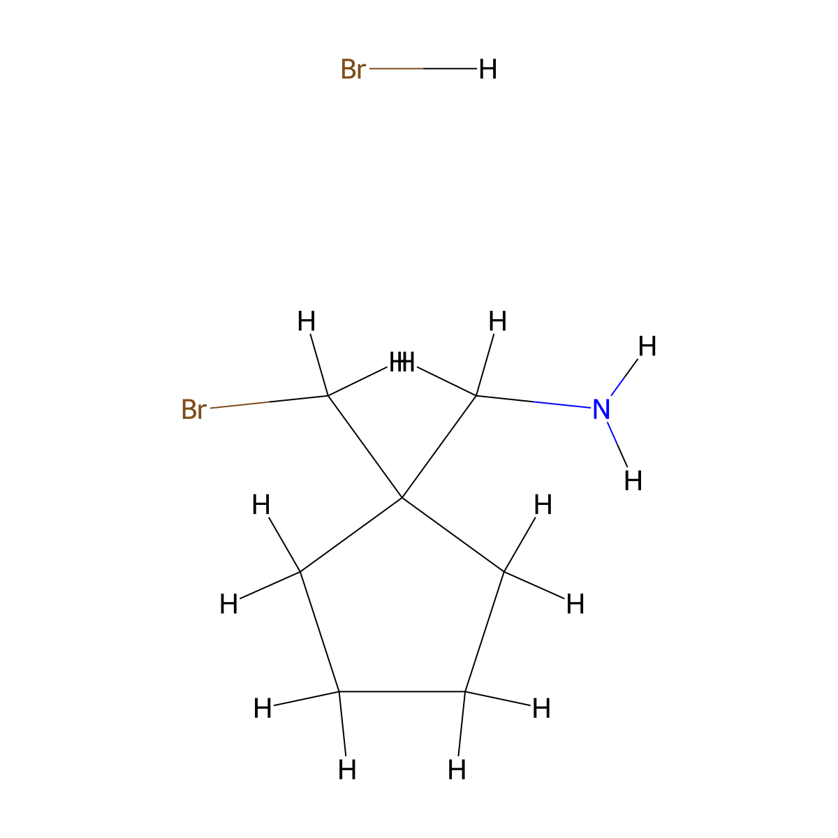 [1-(Bromomethyl)cyclopentyl]methanamine hydrobromide molecular structure, CAS 1803600-73-8