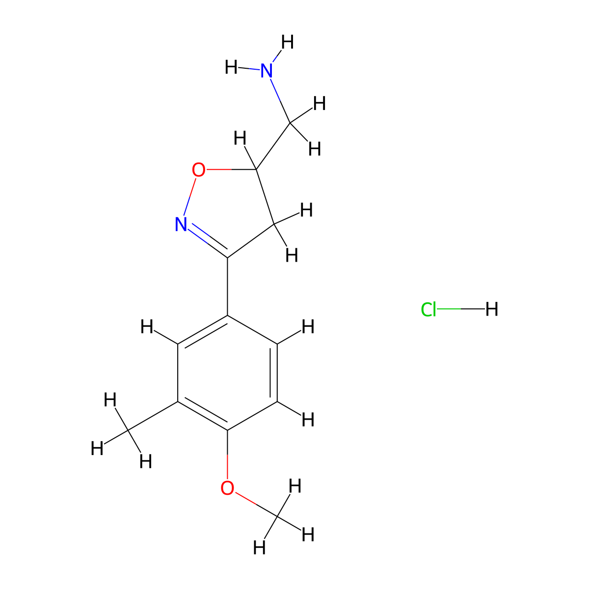 [3-(4-Methoxy-3-methylphenyl)-4,5-dihydro-1,2-oxazol-5-yl]methanamine hydrochloride molecular structure, CAS 1803600-74-9