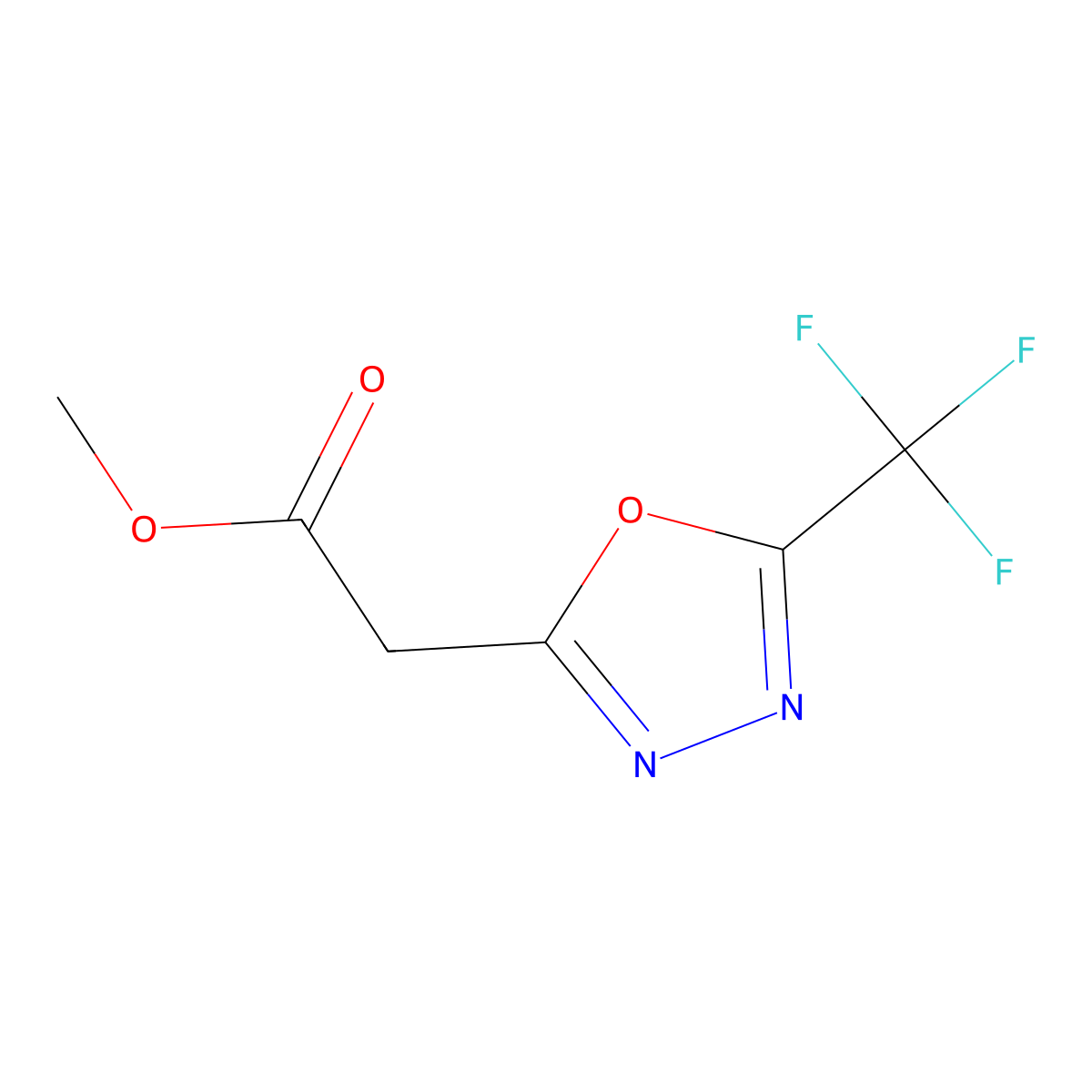 1,3,4-Oxadiazole-2-acetic acid, 5-(trifluoromethyl)-, methyl ester molecular structure, CAS 1803600-75-0