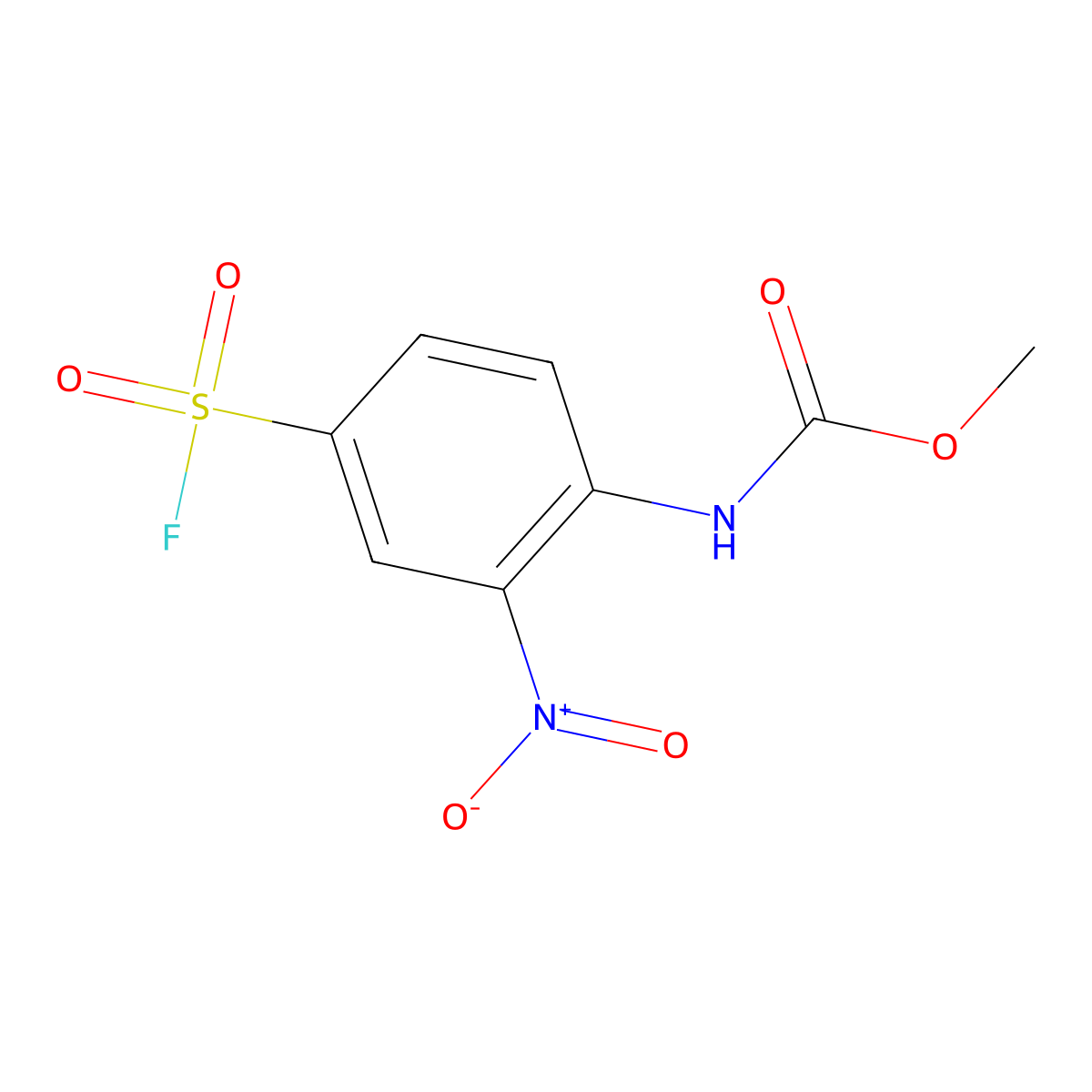 methyl N-[4-(fluorosulfonyl)-2-nitrophenyl]carbamate molecular structure, CAS 1803600-76-1