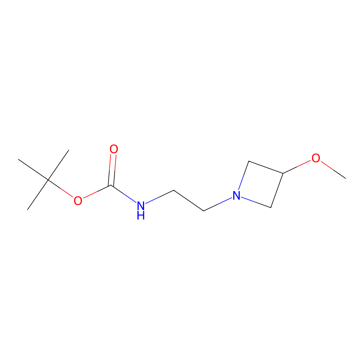 tert-butyl N-[2-(3-methoxyazetidin-1-yl)ethyl]carbamate molecular structure, CAS 1803600-79-4