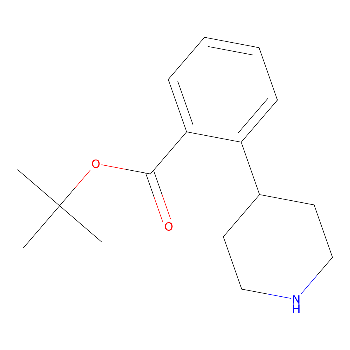 Tert-butyl 2-(piperidin-4-yl)benzoate molecular structure, CAS 1803600-82-9