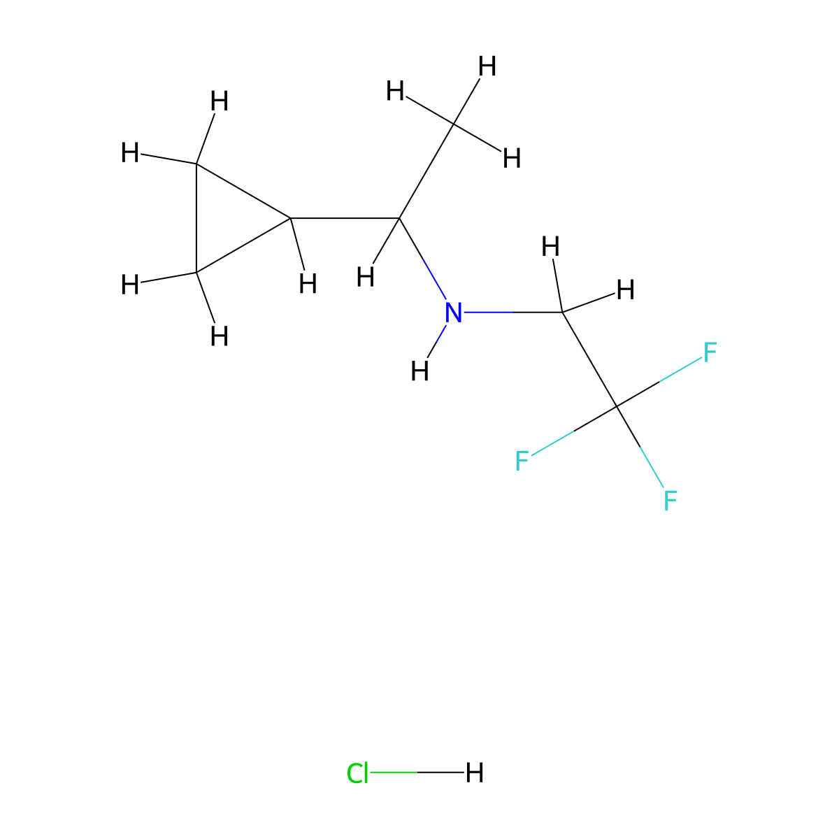 (1-Cyclopropylethyl)(2,2,2-trifluoroethyl)amine hydrochloride molecular structure, CAS 1803600-88-5