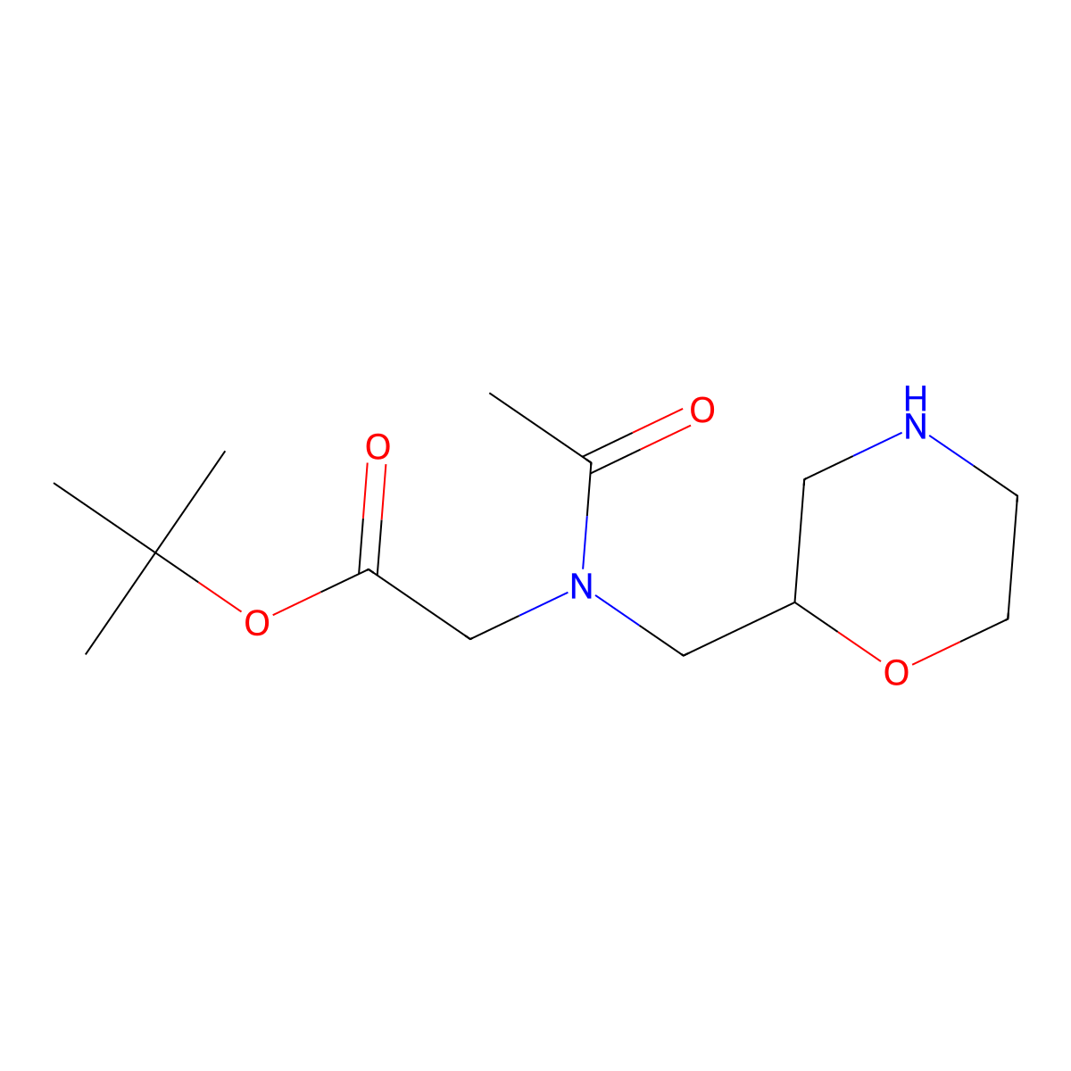 tert-butyl 2-{N-[(morpholin-2-yl)methyl]acetamido}acetate molecular structure, CAS 1803600-89-6