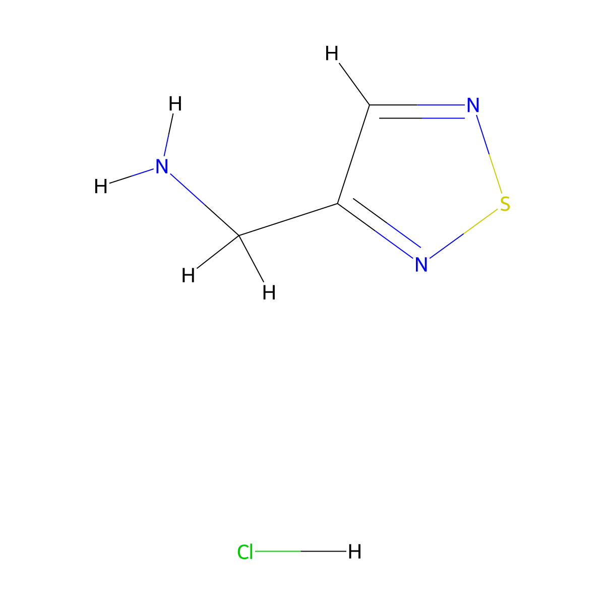 1,2,5-Thiadiazol-3-ylmethanamine hydrochloride molecular structure, CAS 1803600-90-9