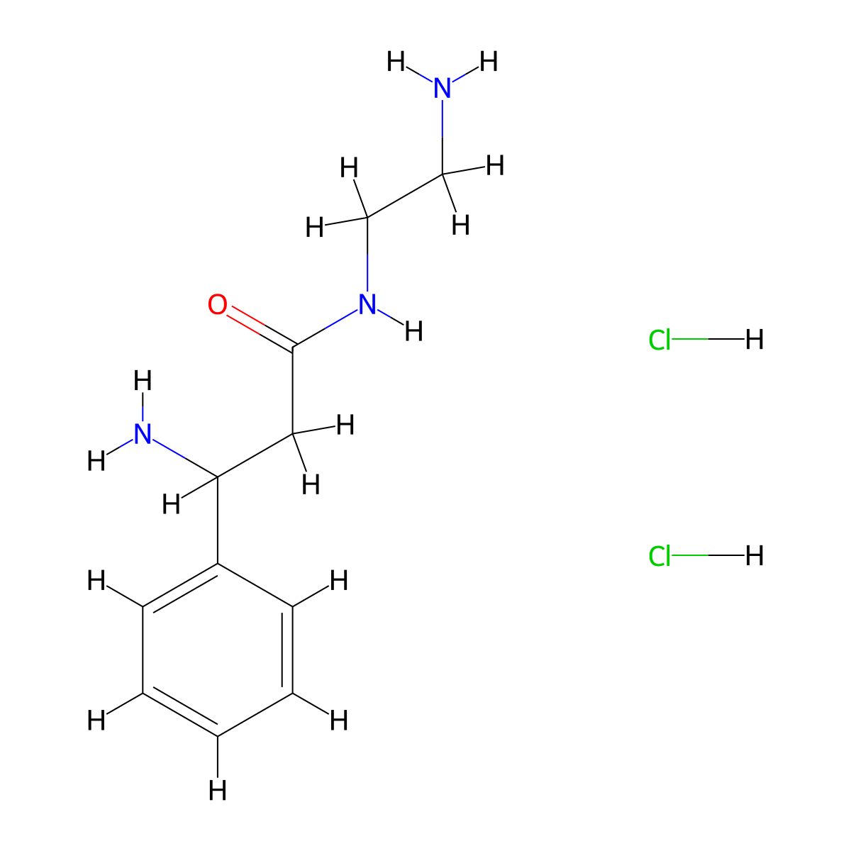 3-amino-N-(2-aminoethyl)-3-phenylpropanamide dihydrochloride molecular structure, CAS 1803600-91-0
